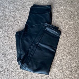 Black leather leggings